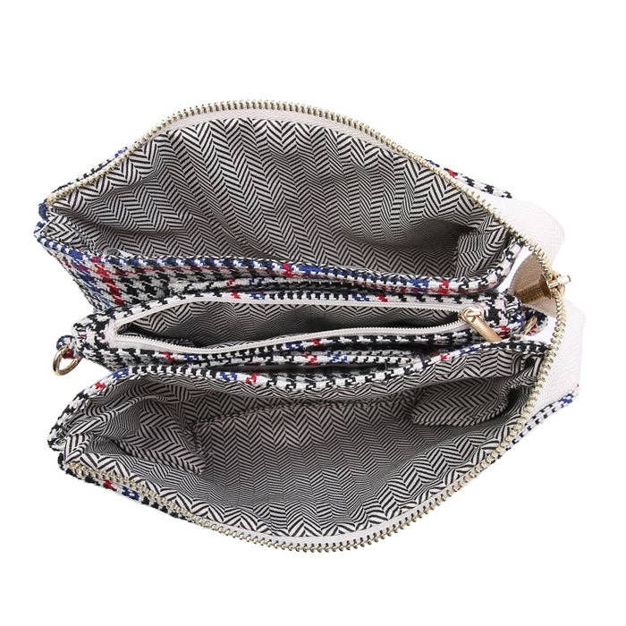 Plaid 3 Compartment Crossbody Bag