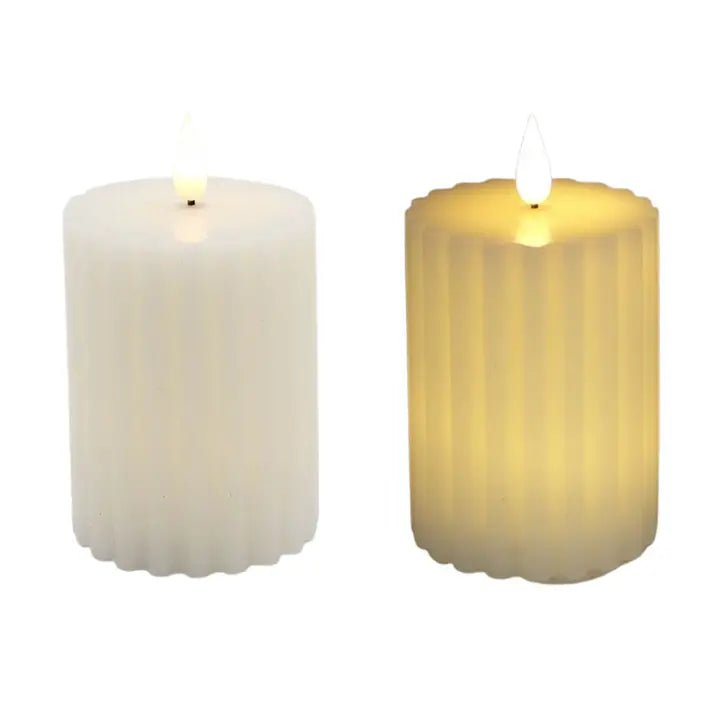 4 Inch White LED Pillar Candles - The Country Rabbit Gifts & Décor