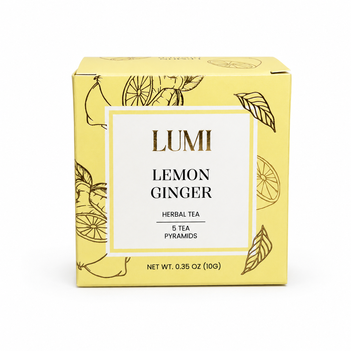Lemon Ginger Herbal Tea - 5 Premium Tea Bags