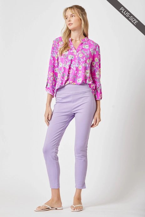 A119 Blouse | Lizzy Wrinkle Free | Hot Pink Floral - The Country Rabbit Gifts & Décor