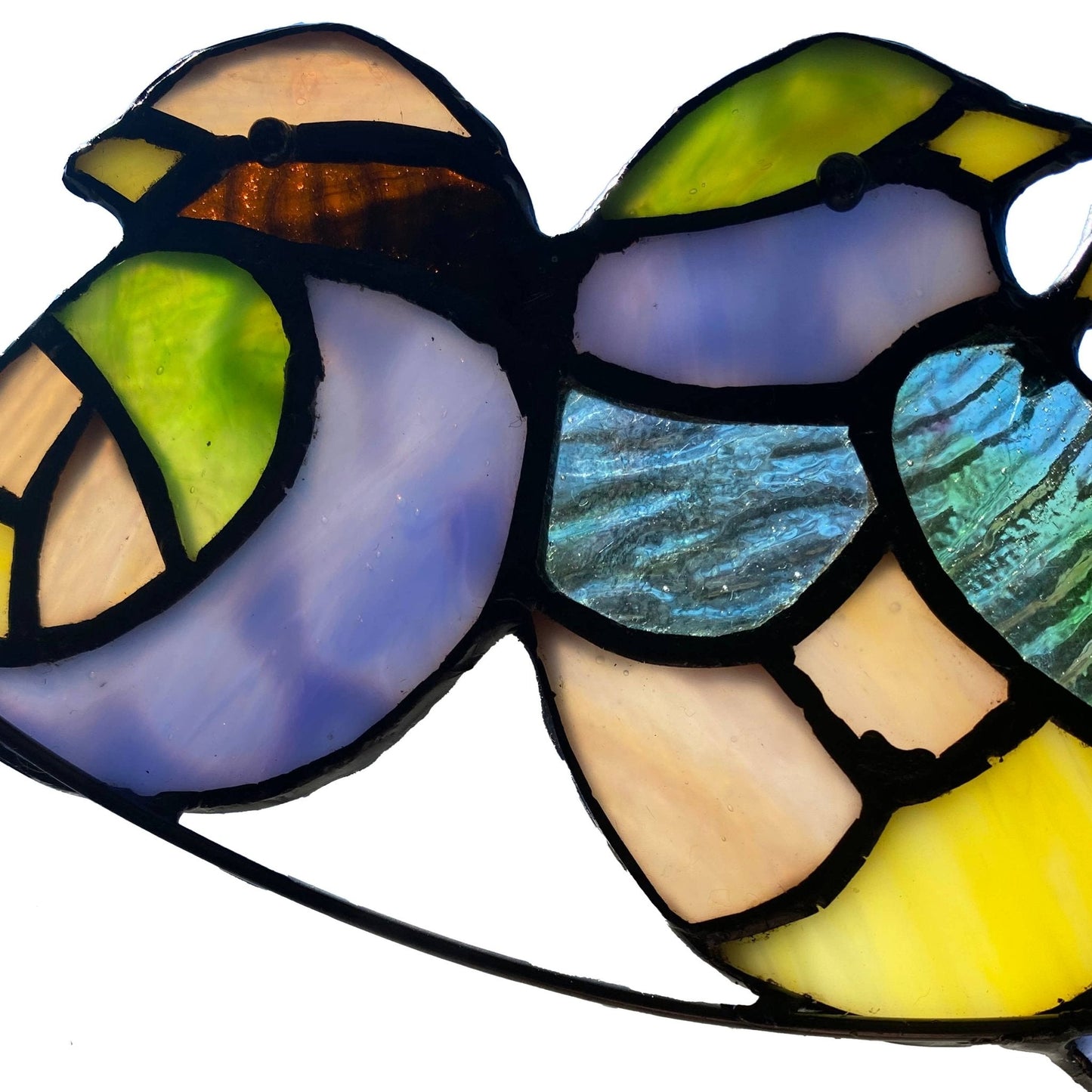 A200 Stained Glass Window Hang | Three Birds Perched on a Branch - The Country Rabbit Gifts & Décor