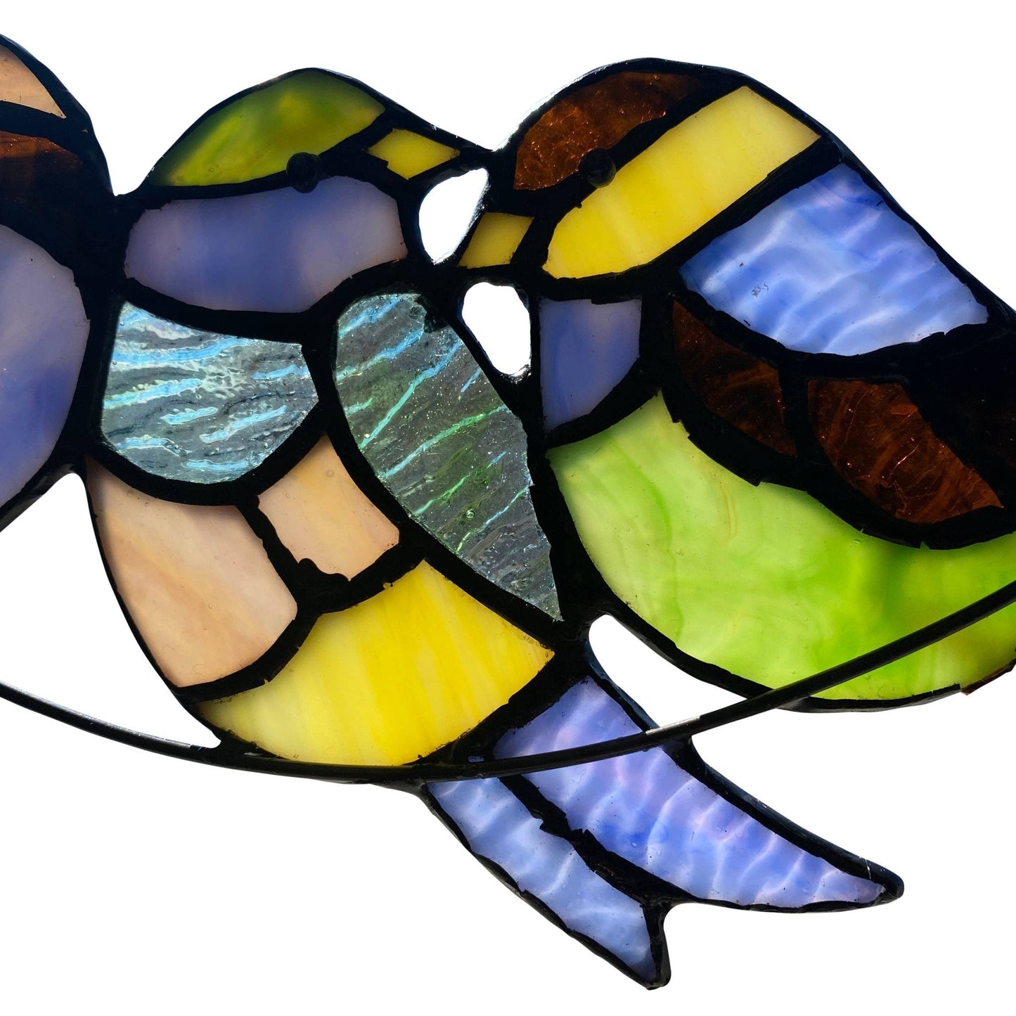 A200 Stained Glass Window Hang | Three Birds Perched on a Branch - The Country Rabbit Gifts & Décor