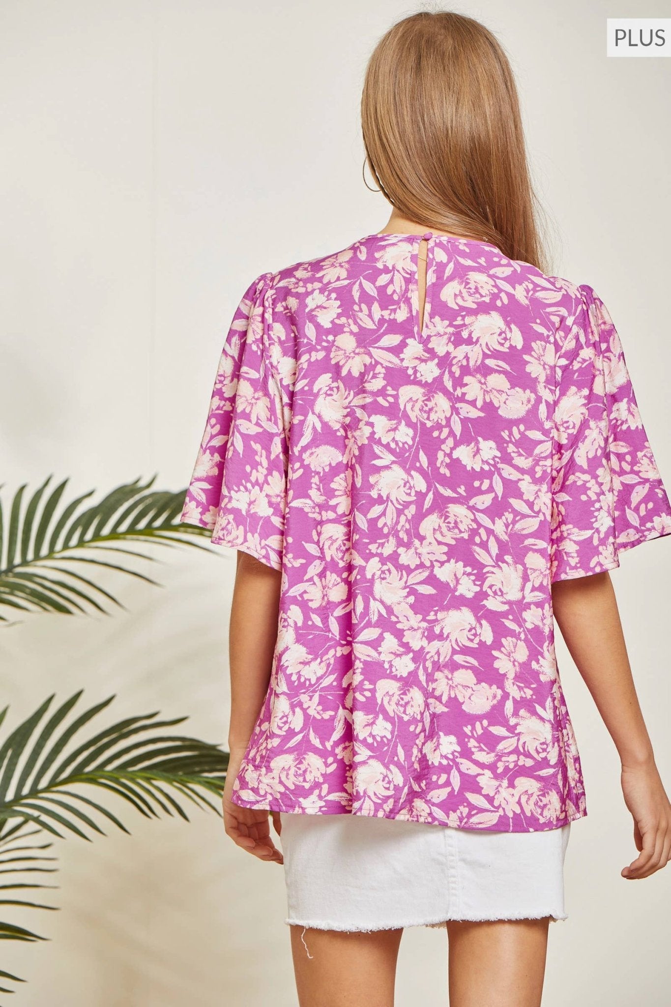A264 Sophisticated Classic Fun Plus Size Magenta Blouse - The Country Rabbit Gifts & Décor