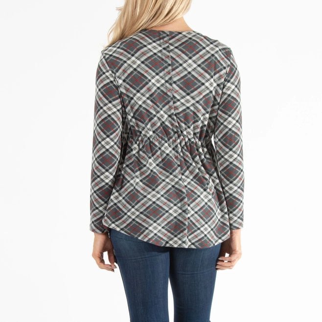 A319 Cardigan - Gray Plaid - The Country Rabbit Gifts & Décor