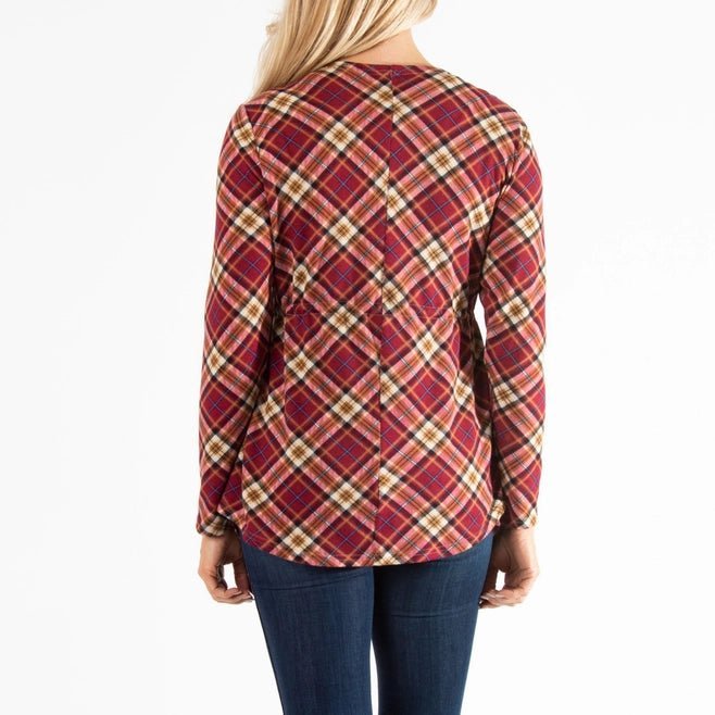 A321 Cardigan - Red Plaid - The Country Rabbit Gifts & Décor