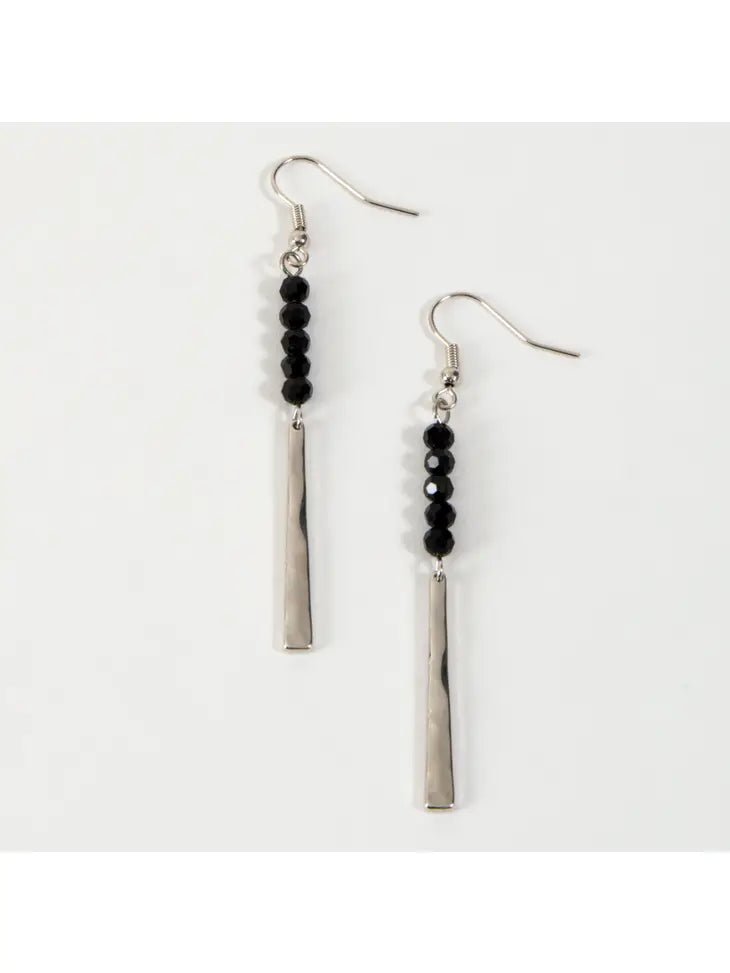 A469 Earrings - Glass Beads and Rectangle Bar - The Country Rabbit Gifts & Décor
