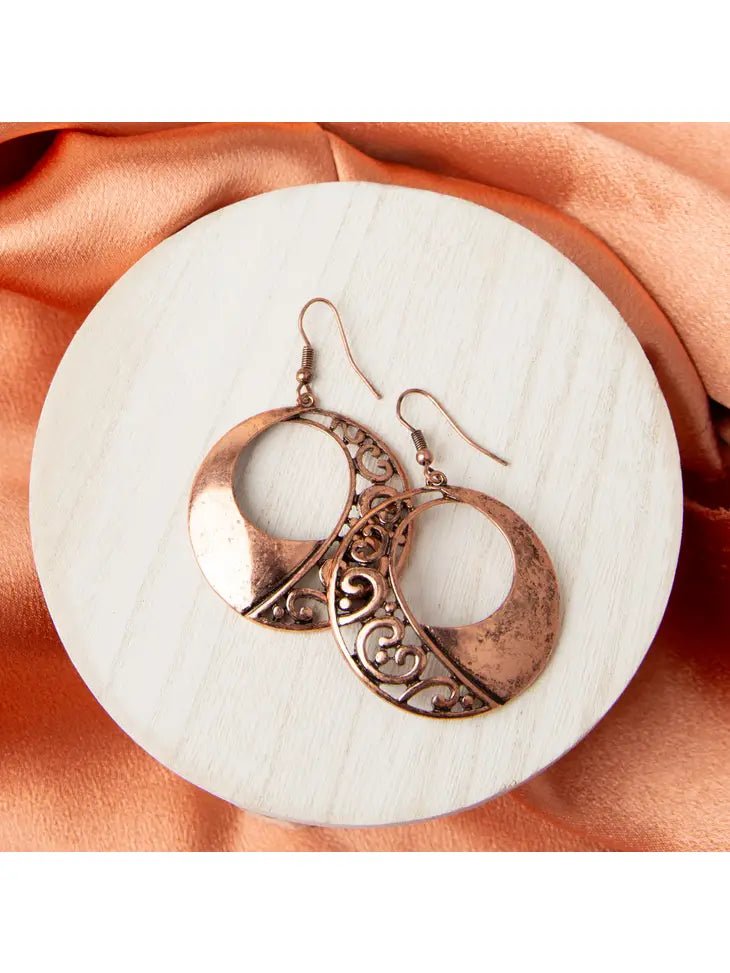 A473 Jewelry | Earrings | Copper | Western Look | Artistic - The Country Rabbit Gifts & Décor
