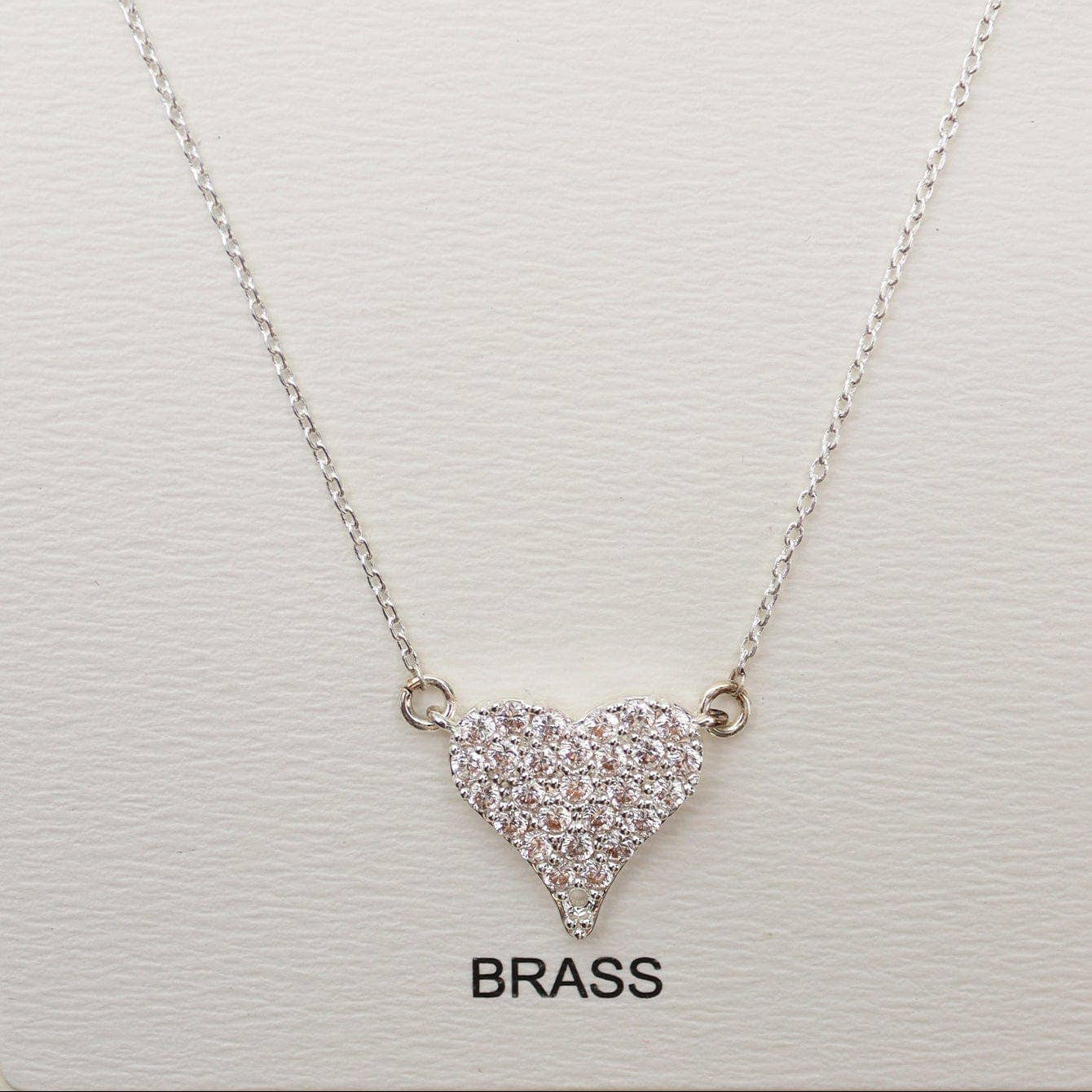 CZ Heart Pendant Necklace