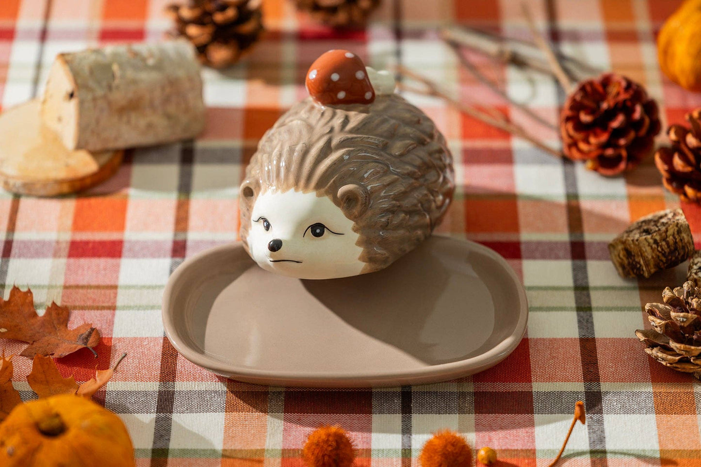 Brown Hedgehog Butter Dish - The Country Rabbit Gifts & Décor