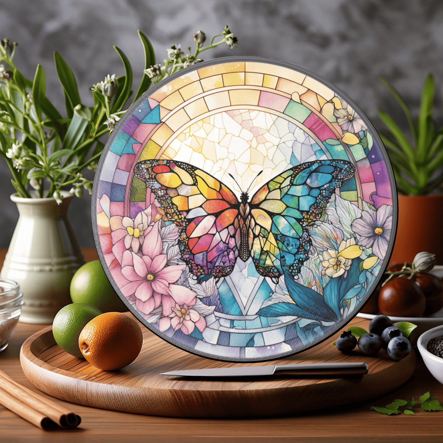 Butterfly Tempered Glass Cutting Board - The Country Rabbit Gifts & Décor