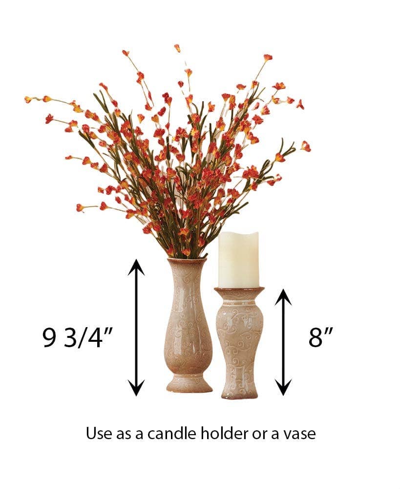 Ceramic Candleholder or Vase Two Piece Set - The Country Rabbit Gifts & Décor