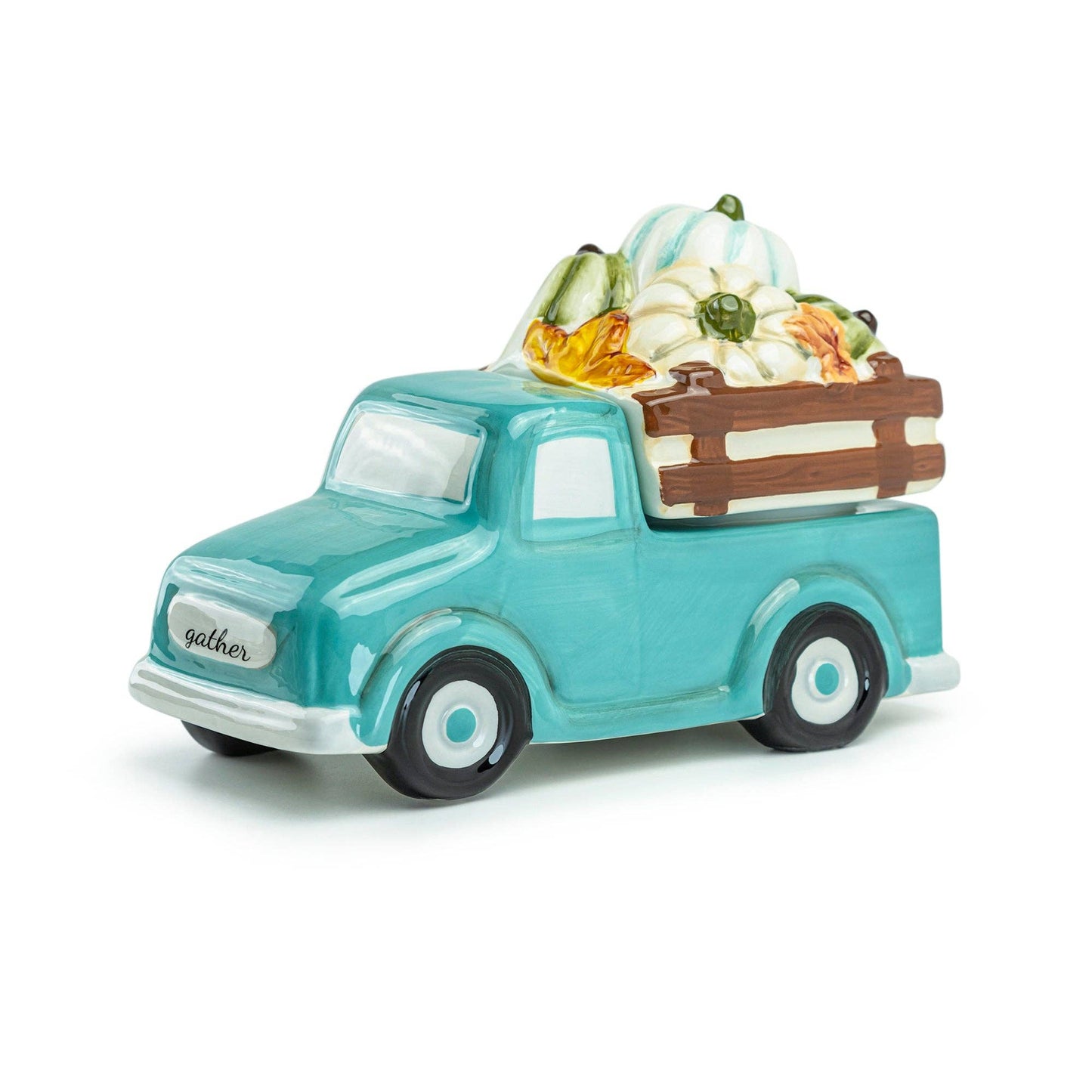 Fall Pumpkin Harvest Mint Truck Cookie Jar - The Country Rabbit Gifts & Décor