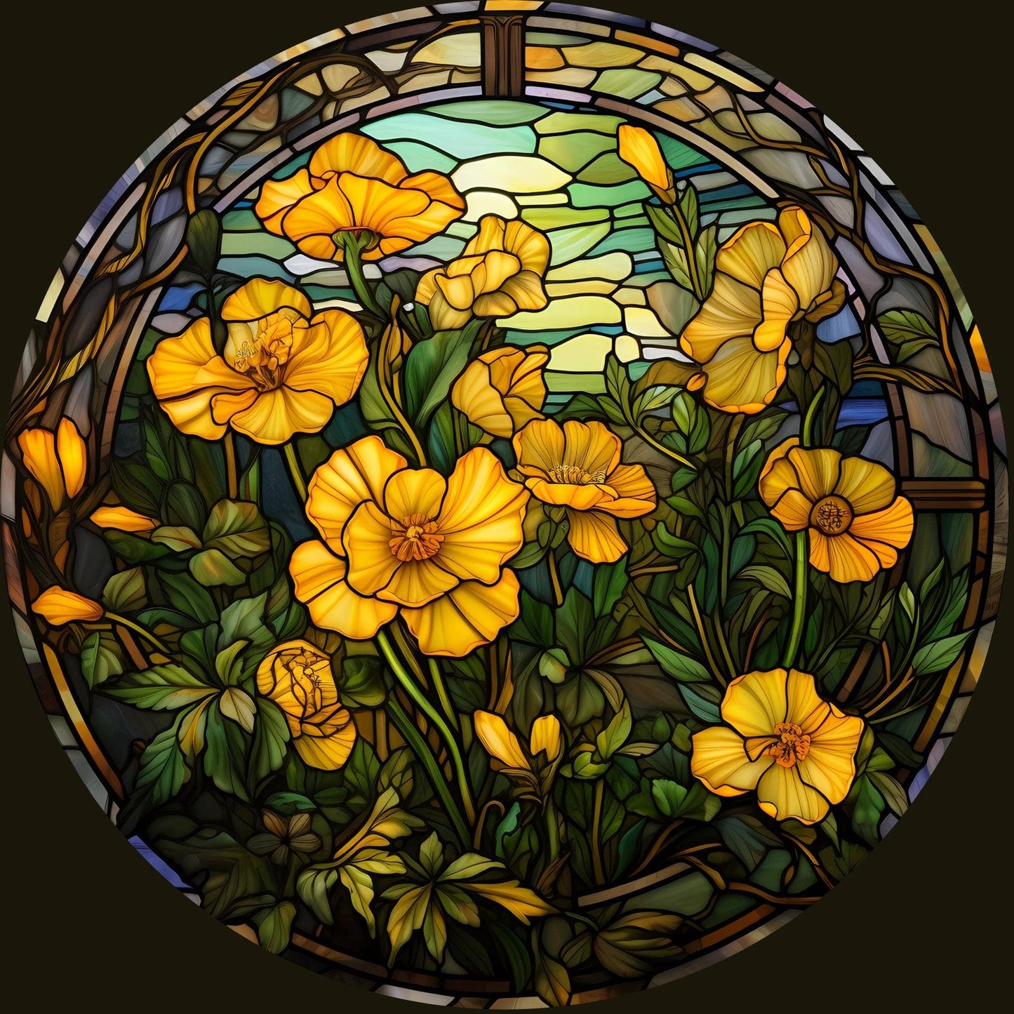 Floral Tempered Glass Charcuterie/Cheese Board 8 Inch - The Country Rabbit Gifts & Décor