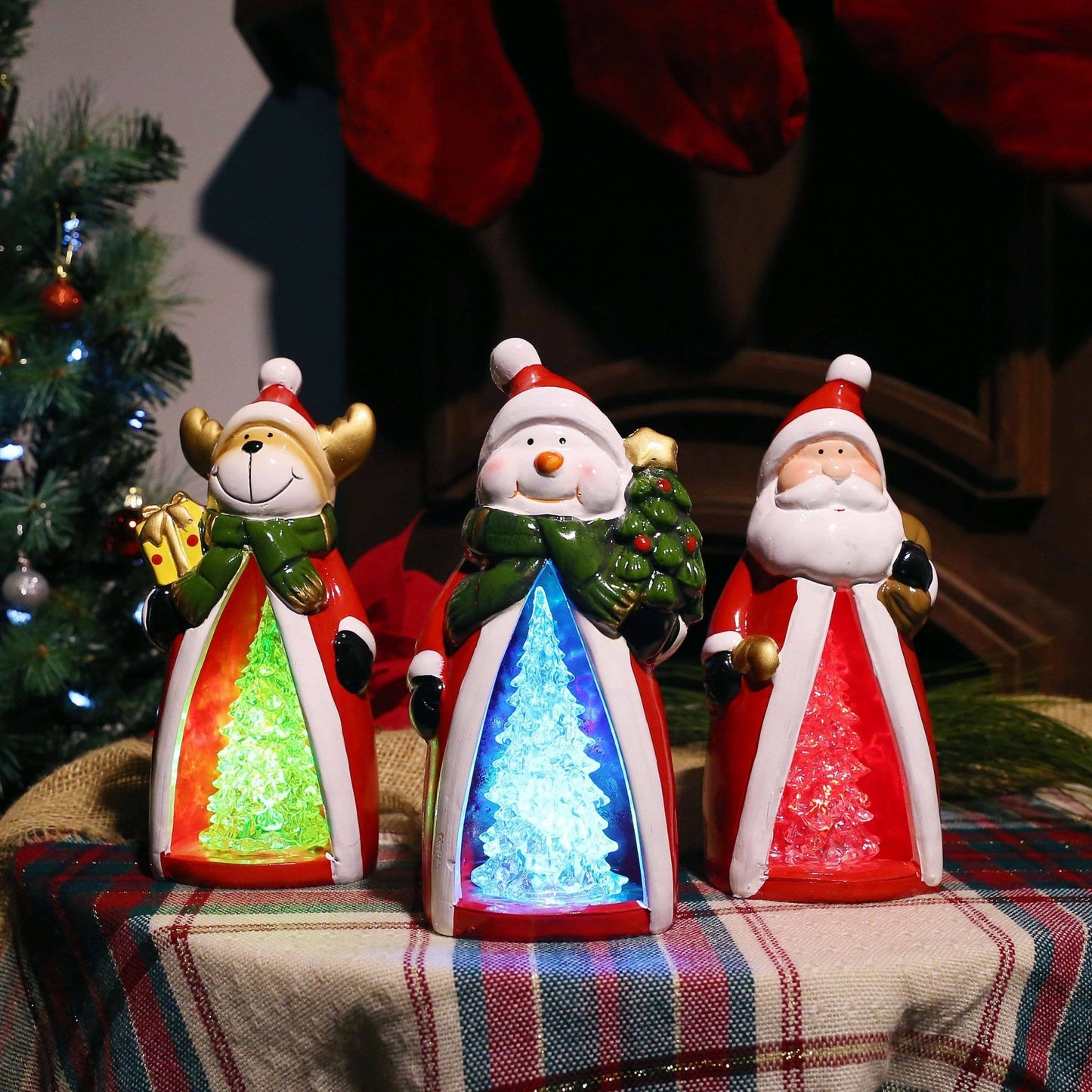 Holiday Décor With Color Changing Trees Reindeer Snowman Santa - The Country Rabbit Gifts & Décor