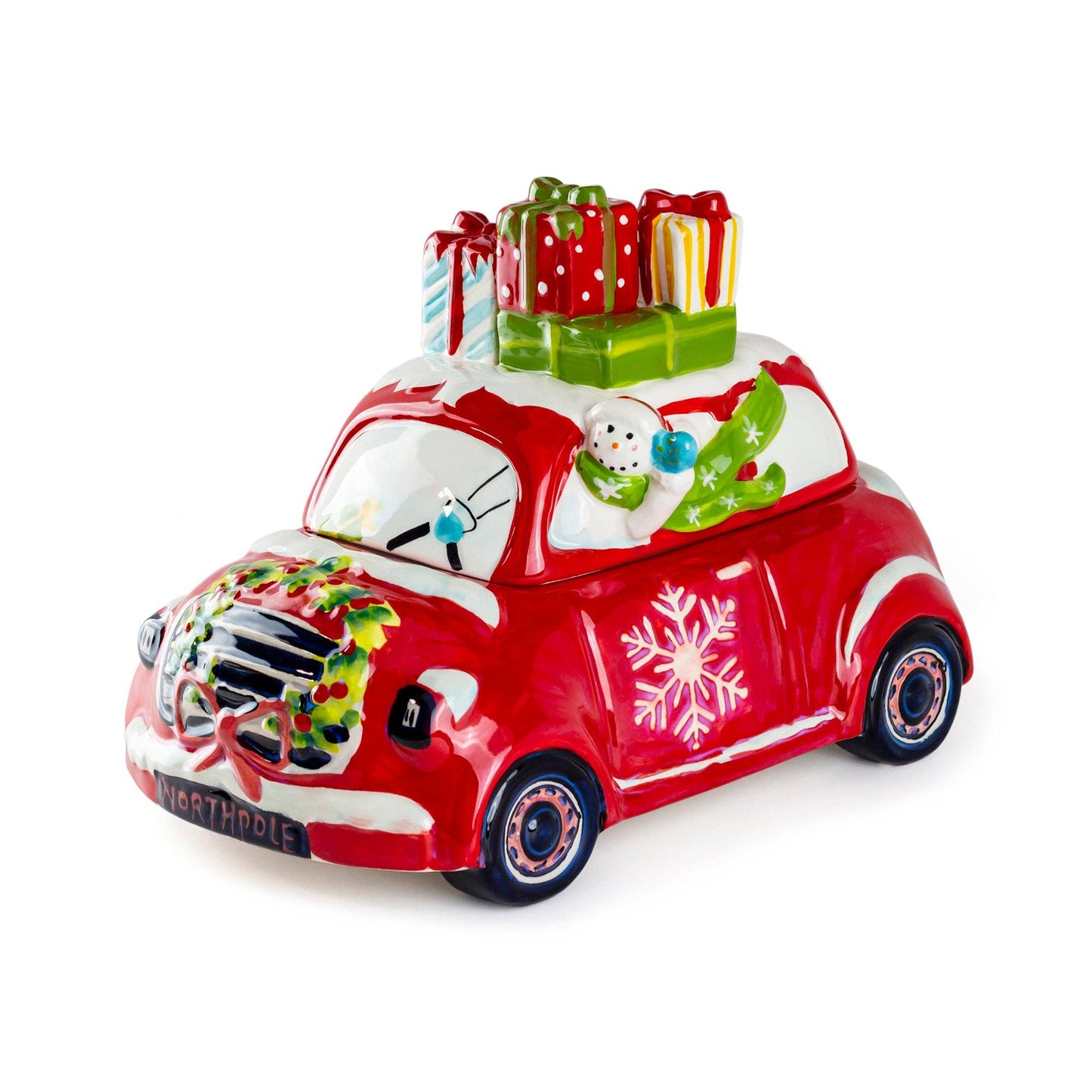Holiday Snowman Presents Car Cookie Jar - The Country Rabbit Gifts & Décor