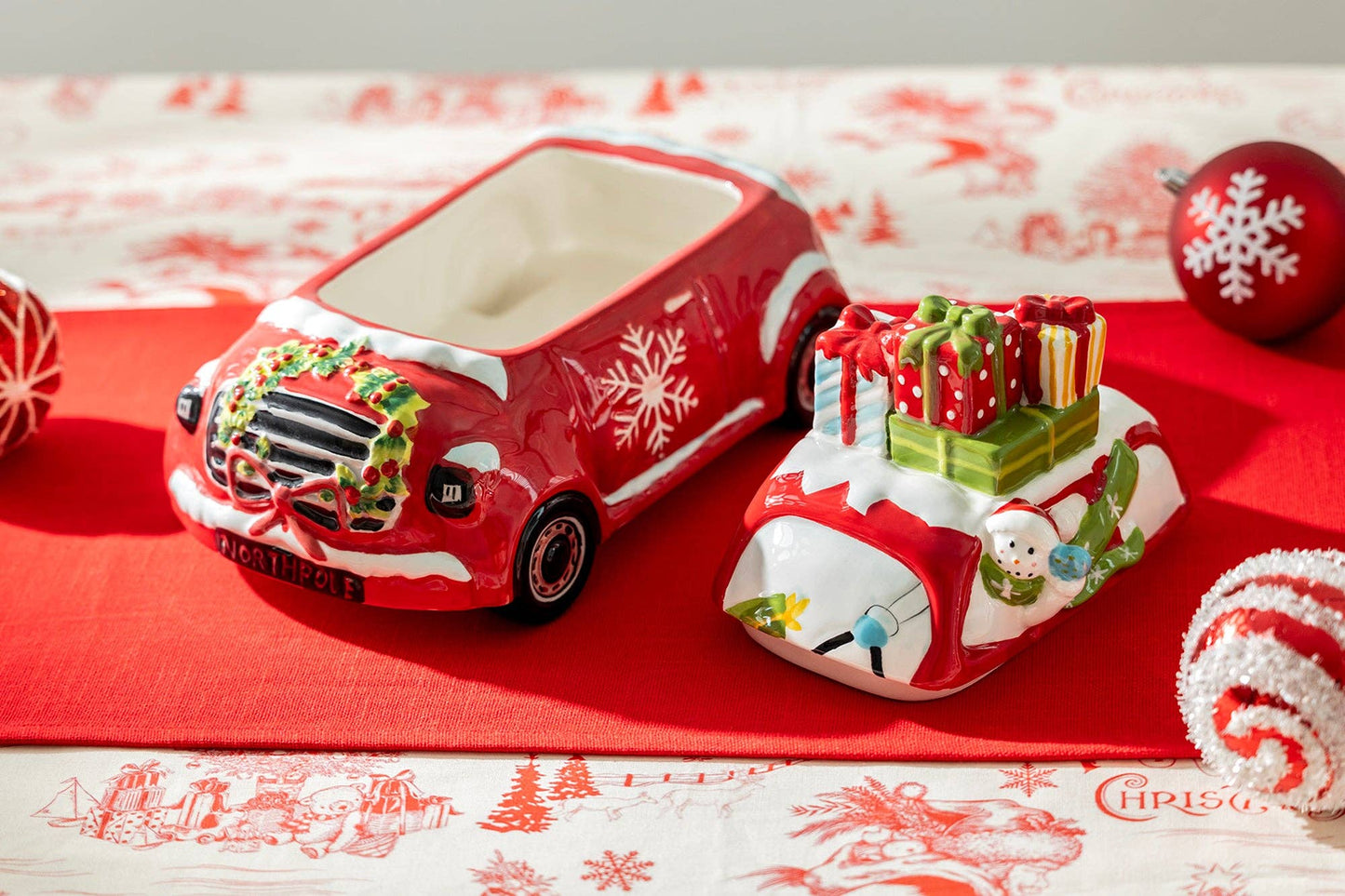 Holiday Snowman Presents Car Cookie Jar - The Country Rabbit Gifts & Décor