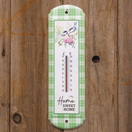 Home Sweet Home Bird Couple Metal Thermometer - The Country Rabbit Gifts & Décor