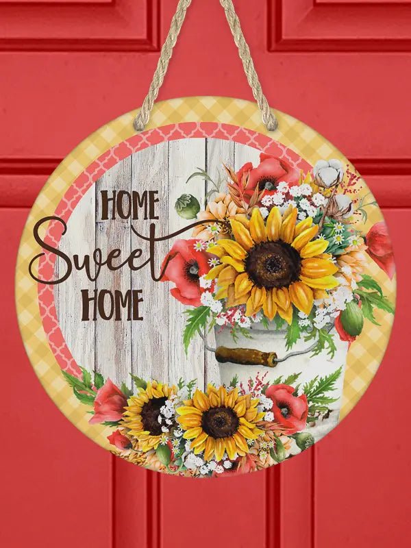 HOME SWEET HOME Sunflowers Door Hanger - The Country Rabbit Gifts & Décor