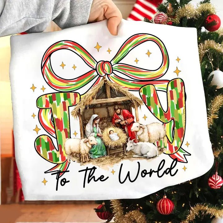 Joy to the World Christmas Sweatshirt - The Country Rabbit Gifts & Décor