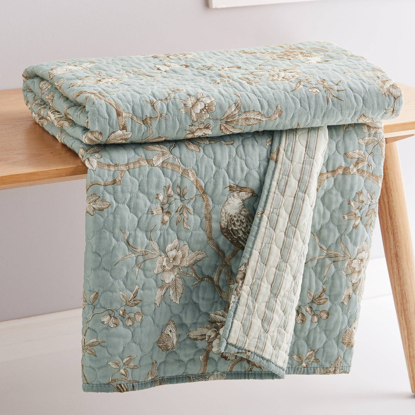 Lyon Teal Reversible Throw Blanket - The Country Rabbit Gifts & Décor