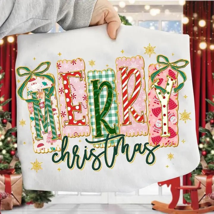 Merry Patches Christmas Sweatshirt - The Country Rabbit Gifts & Décor