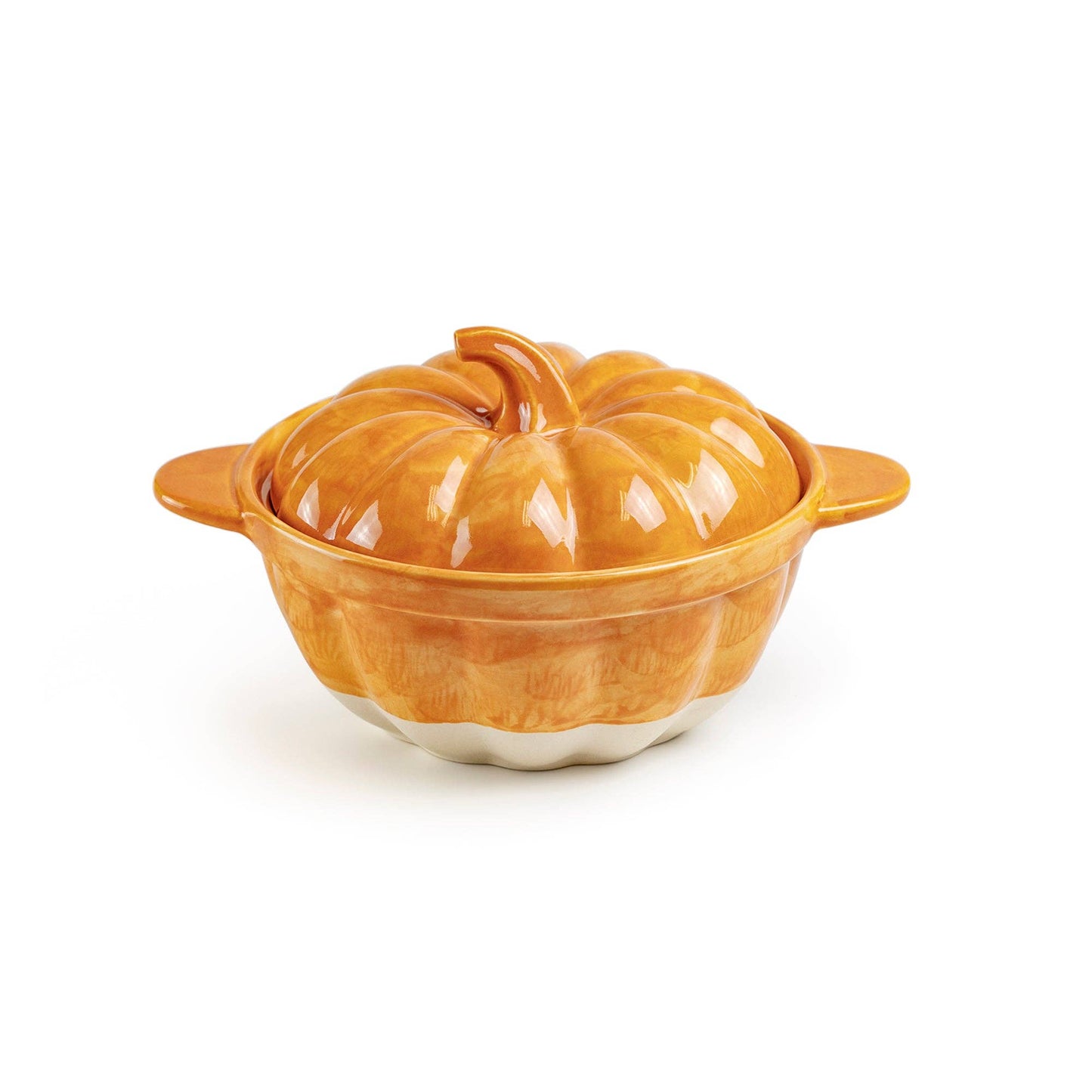 Orange Pumpkin Figural Reactive Glaze Baking Dish with Lid - The Country Rabbit Gifts & Décor