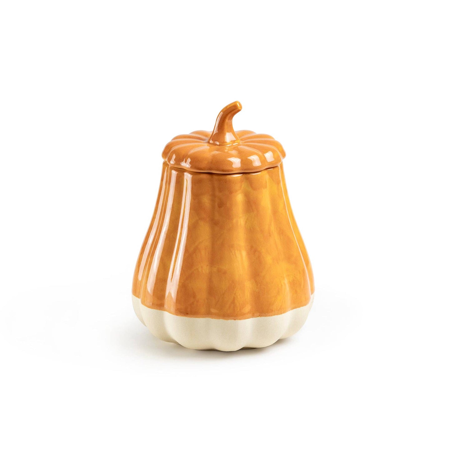 Orange Pumpkin Figural Reactive Glaze Jar Silicone Seal Lid - The Country Rabbit Gifts & Décor