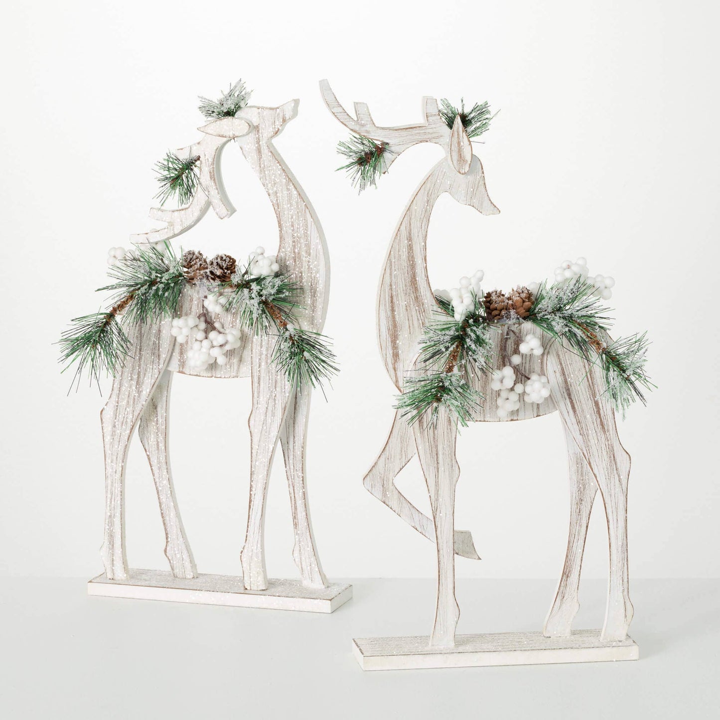 Pine Wood Deer Silhouette Pair - The Country Rabbit Gifts & Décor