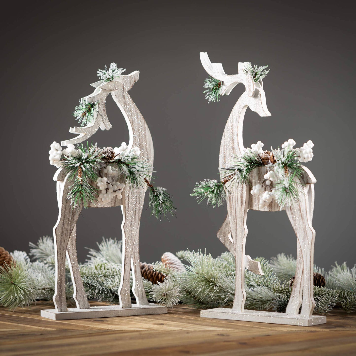 Pine Wood Deer Silhouette Pair - The Country Rabbit Gifts & Décor
