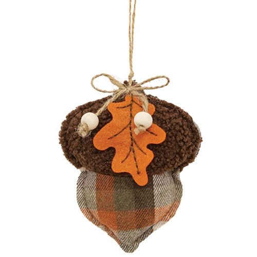 Plaid Fabric Acorn Ornament - The Country Rabbit Gifts & Décor