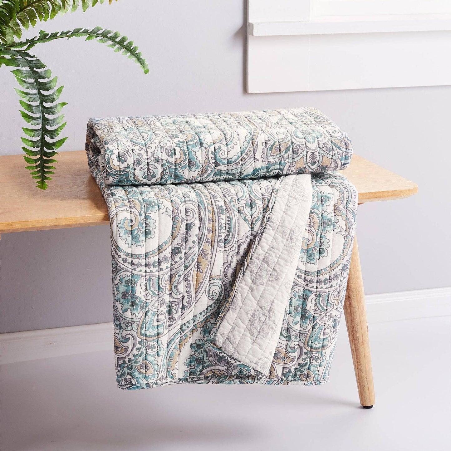 Rome Quilted Reversible Throw Blanket - The Country Rabbit Gifts & Décor