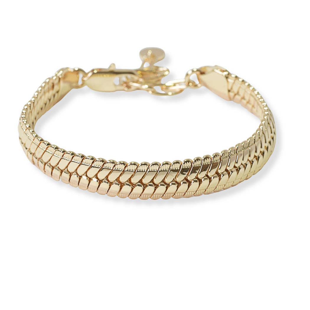 Snake Chain Metal Bracelet in Gold and Silver Color - The Country Rabbit Gifts & Décor