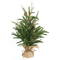 Soft Touch Austrian Pine Tree in Burlap Base 19"Hx3.5"Dia - The Country Rabbit Gifts & Décor