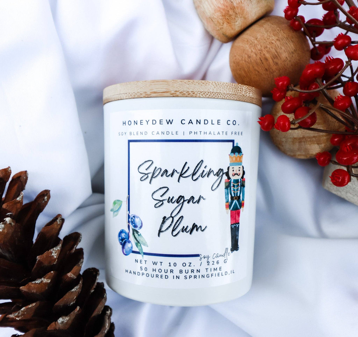 Sparkling Sugar Plum 8 oz Jar Candle - The Country Rabbit Gifts & Décor