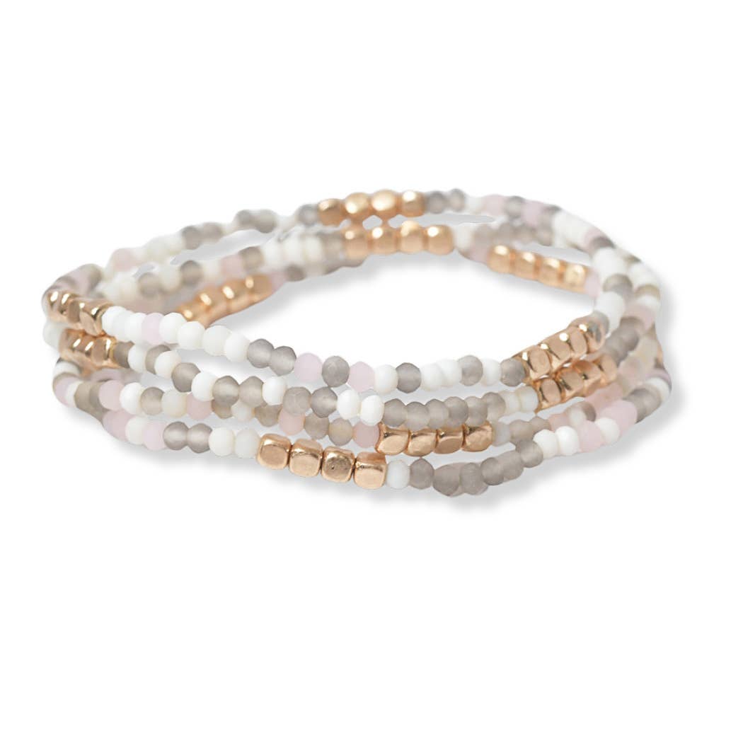 Stretch Bracelet Four Stranded Dainty Beads - The Country Rabbit Gifts & Décor