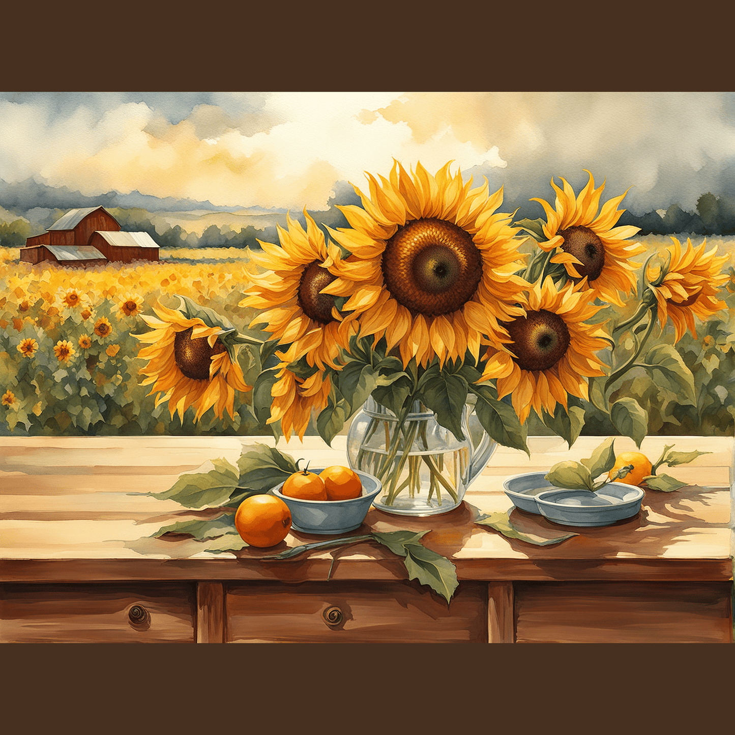 Sunflower Tempered Glass Kitchen Cutting & Serving Board - The Country Rabbit Gifts & Décor