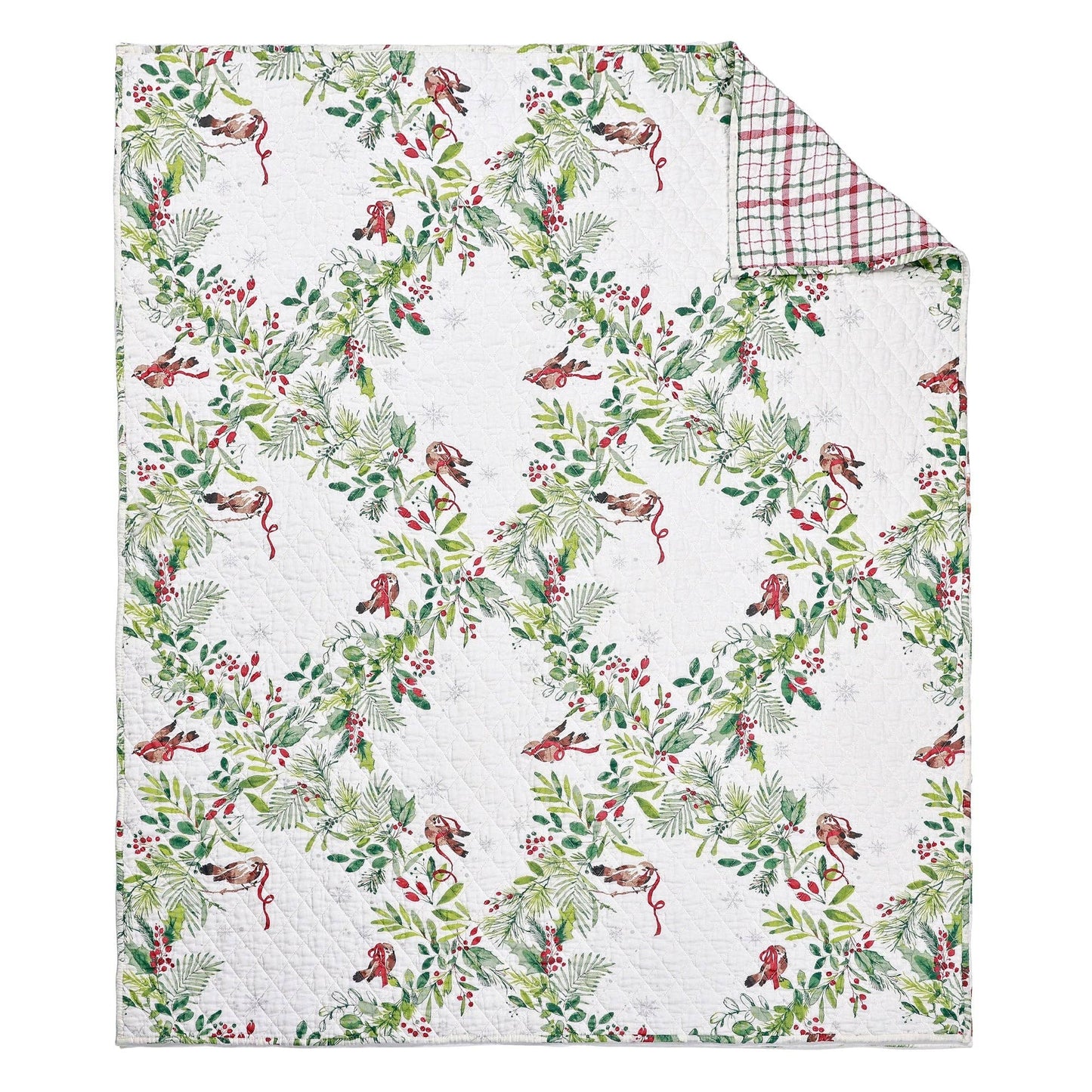 Tinsel Tidings Quilted Throw Blanket - The Country Rabbit Gifts & Décor
