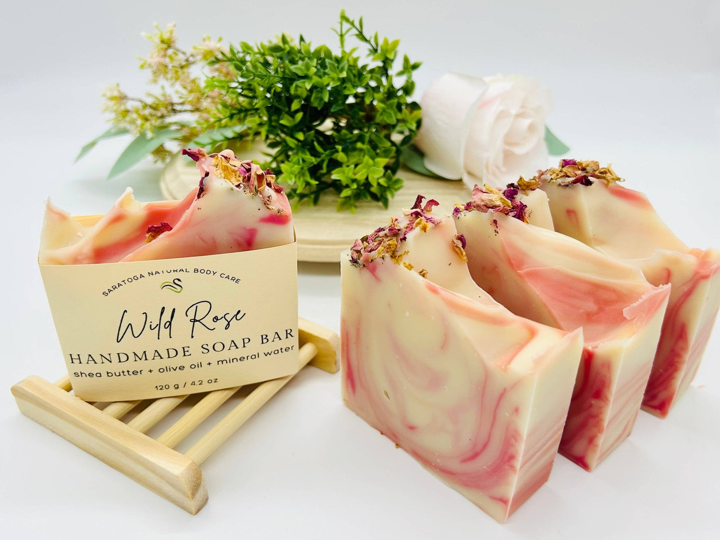Wild Rose Handmade Soap Bar VEGAN COLD PROCESS - The Country Rabbit Gifts & Décor