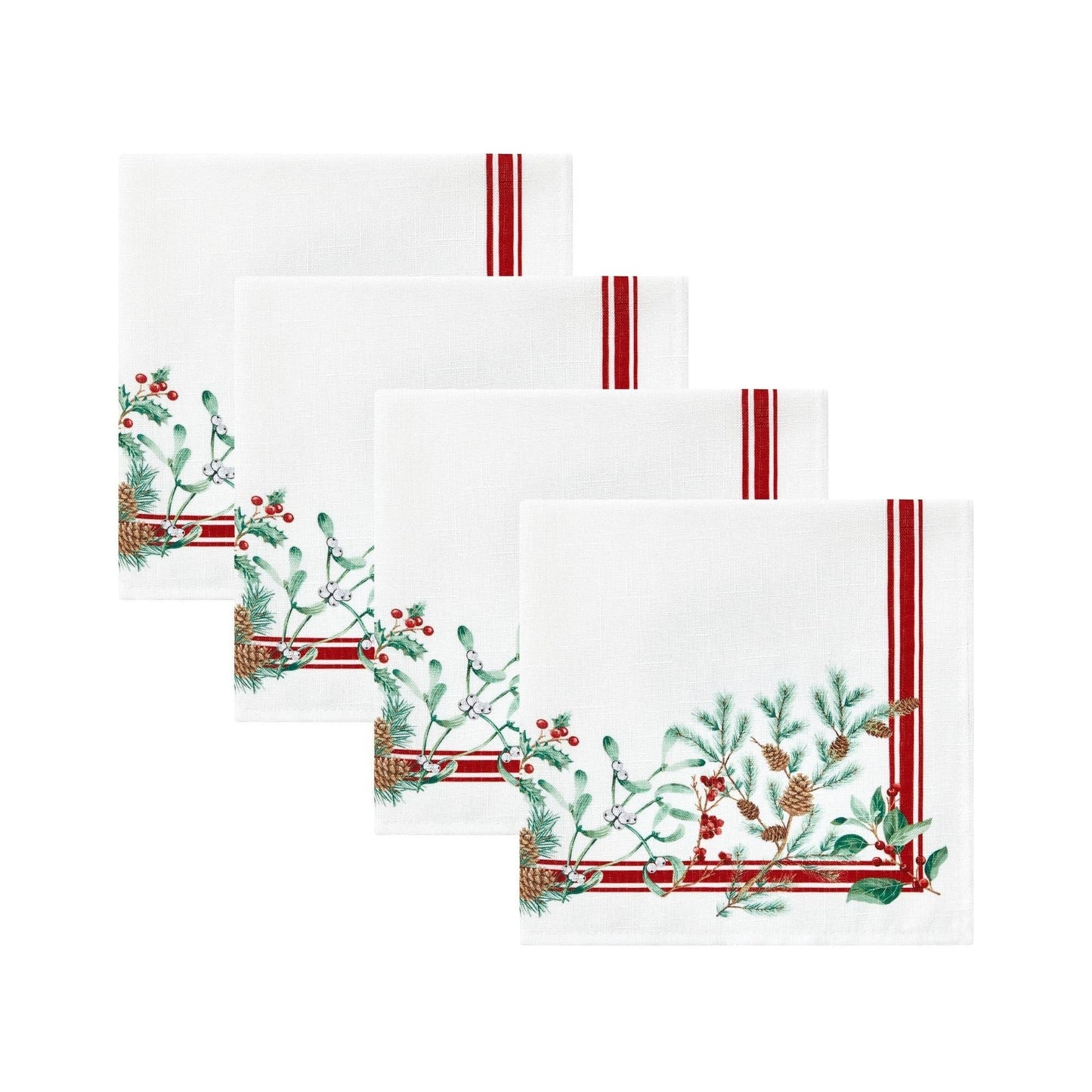 Winter Holiday Berry Napkin, Set of 4 - 17x17 - The Country Rabbit Gifts & Décor
