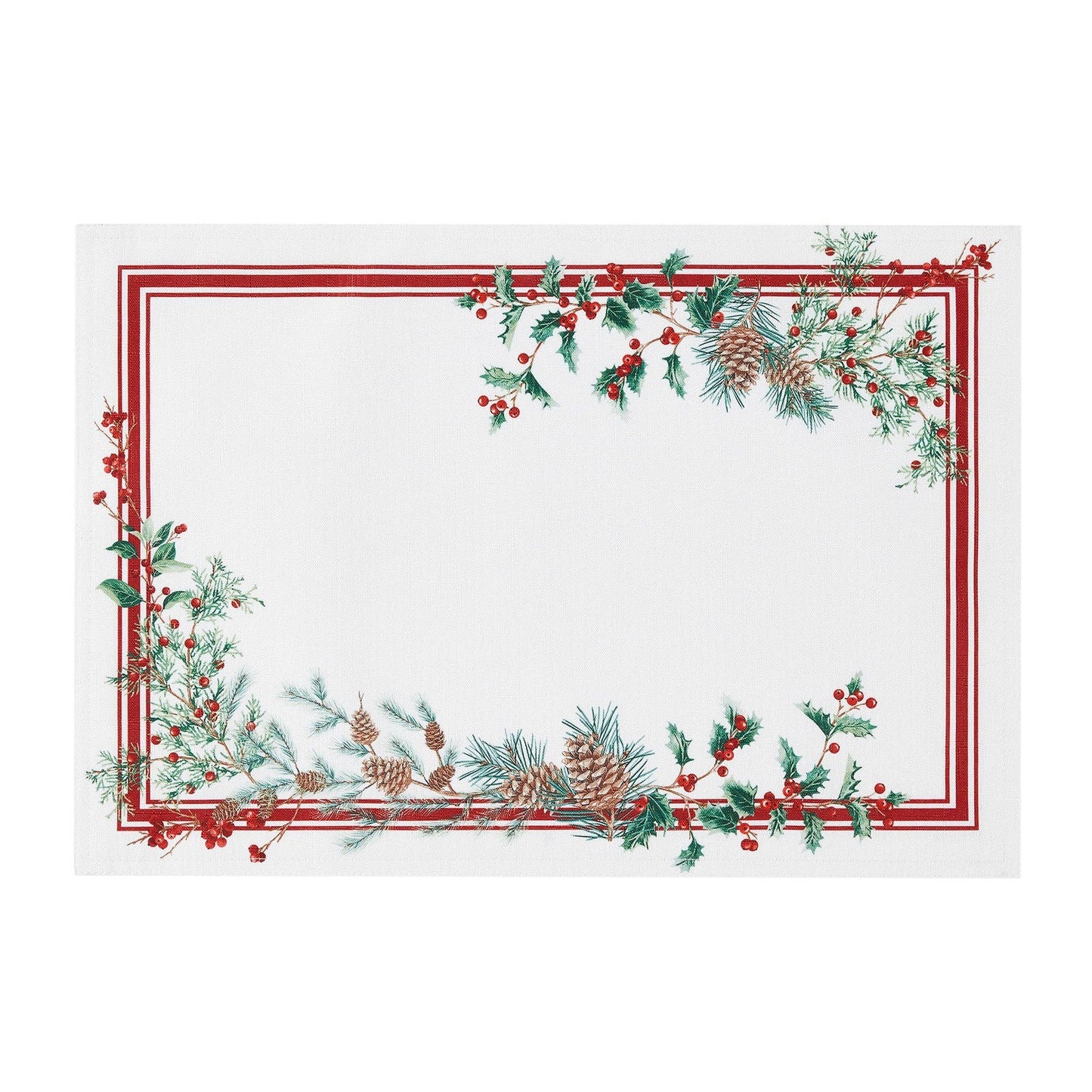 Winter Holiday Berry Placemat Set of 4 - 13x19 - The Country Rabbit Gifts & Décor