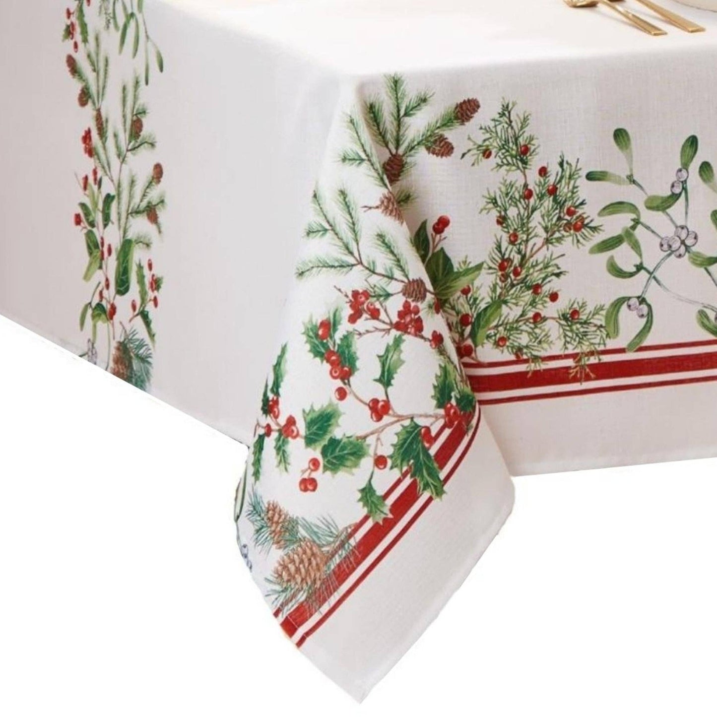 Winter Holiday Berry Tablecloth - The Country Rabbit Gifts & Décor