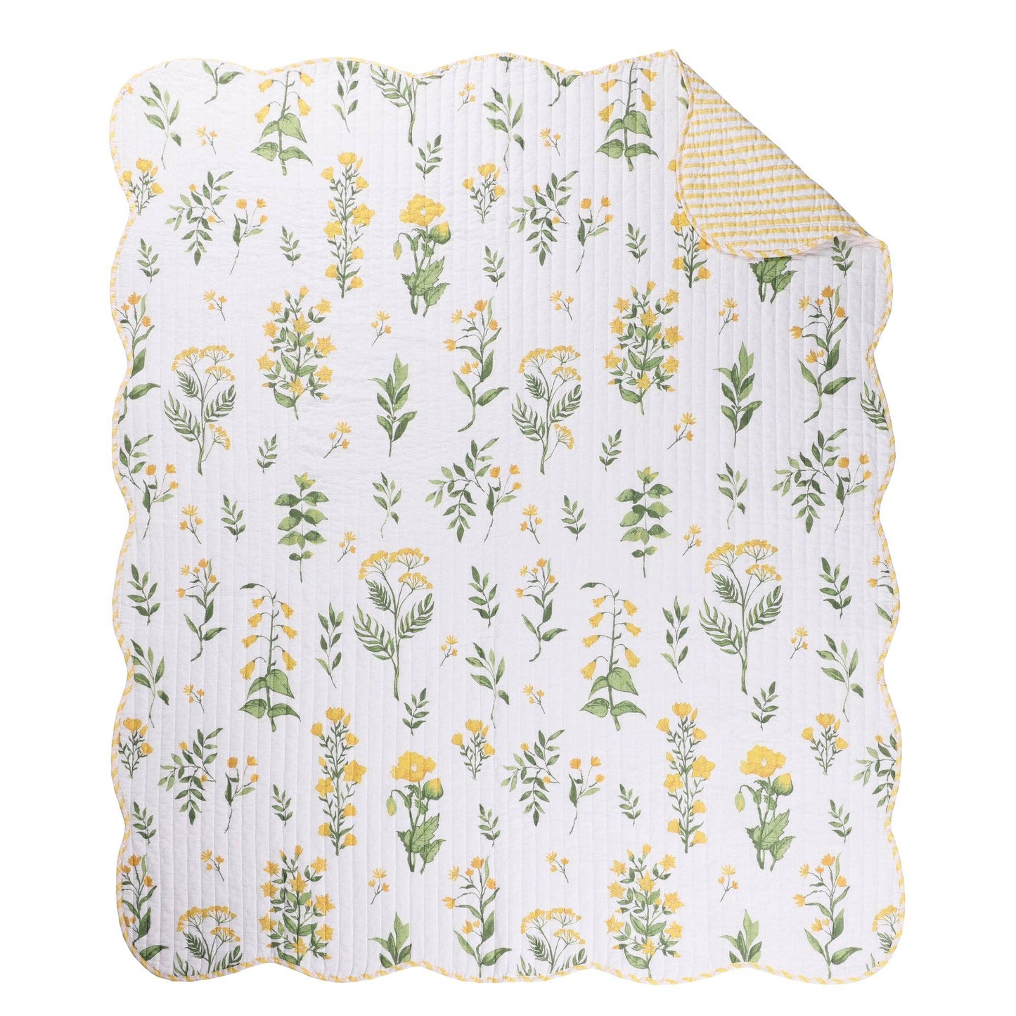 Yellow Spring Flowers Quilted Throw - The Country Rabbit Gifts & Décor