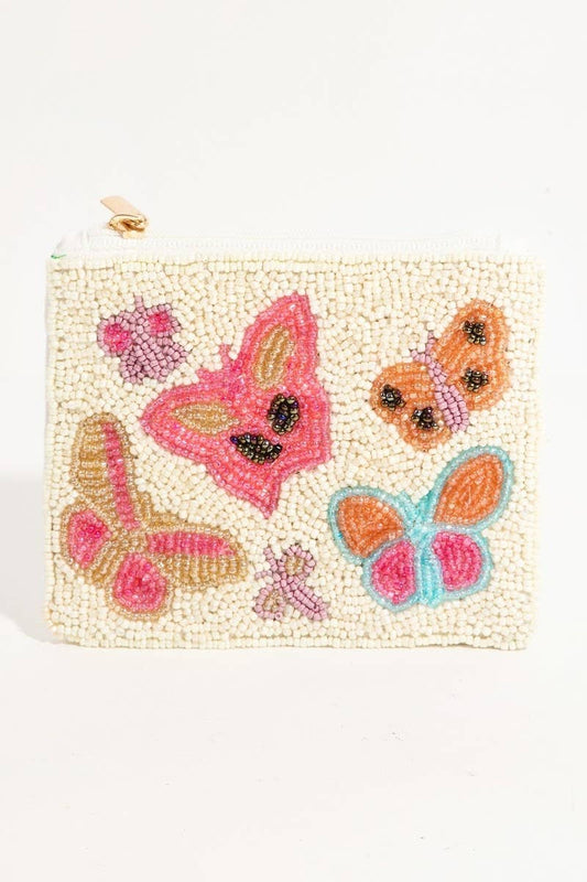 Assorted Butterfly Beaded Coin Purse