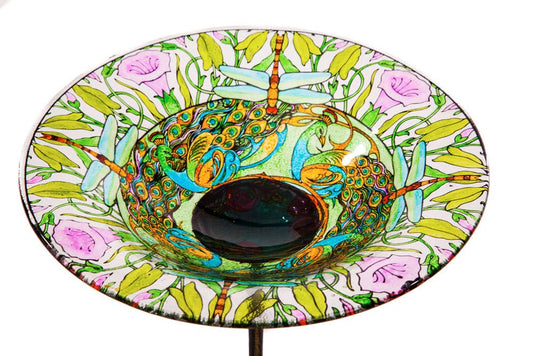 10" Dragonfly Glass Birdbath Stake - The Country Rabbit Gifts & Décor