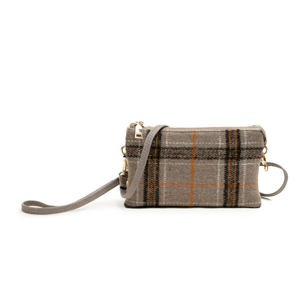 Plaid 3 Compartment Crossbody Bag