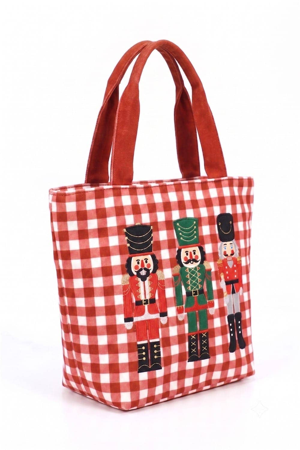 Three Nutcrackers Gingham Tote Bag