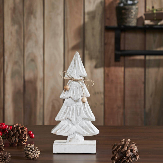 Snowy Tree Textured Wooden White 10.25x4.75x2.25
 - The Country Rabbit Gifts & Décor