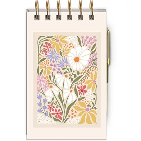 A441  Spiral Notepad with Pen | Floral Design Wildflowers