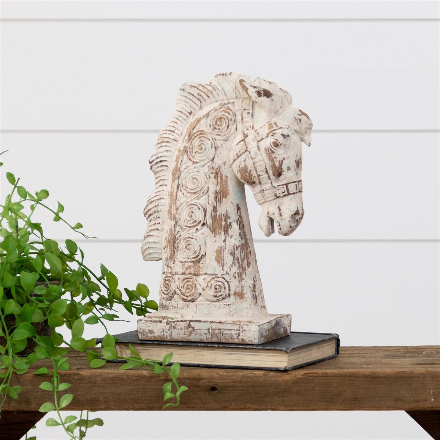 A295 Distressed Horse Head Figure - The Country Rabbit Gifts & Décor