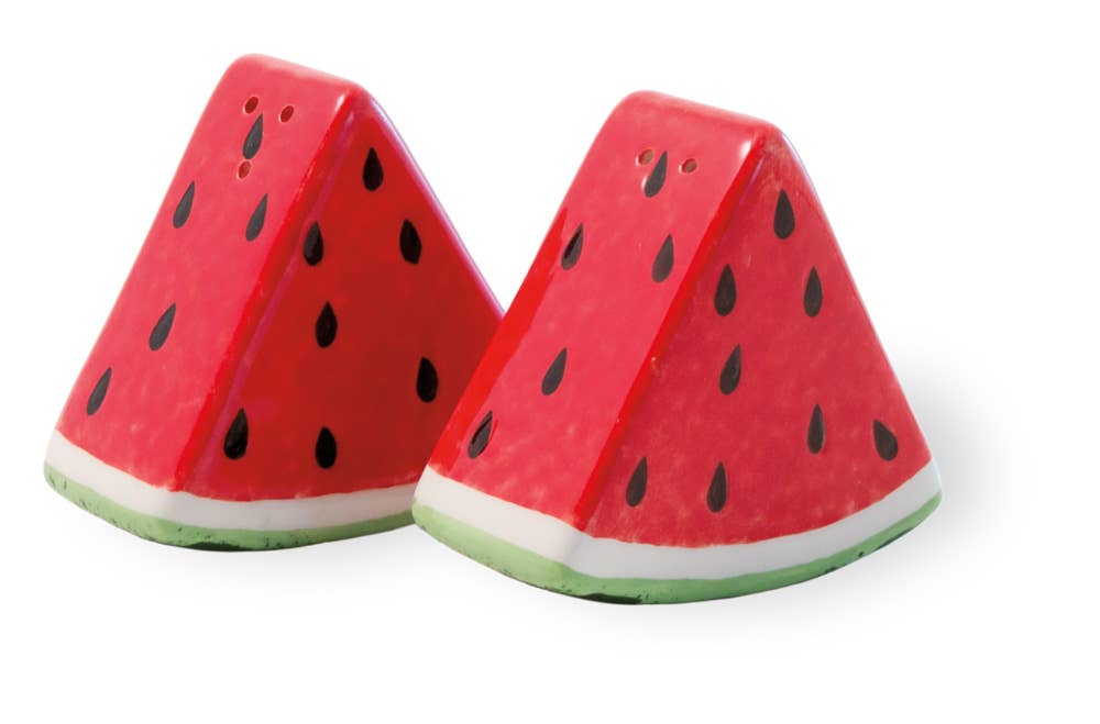 A372 Ceramic Watermelon Salt & Pepper Set - The Country Rabbit Gifts & Décor